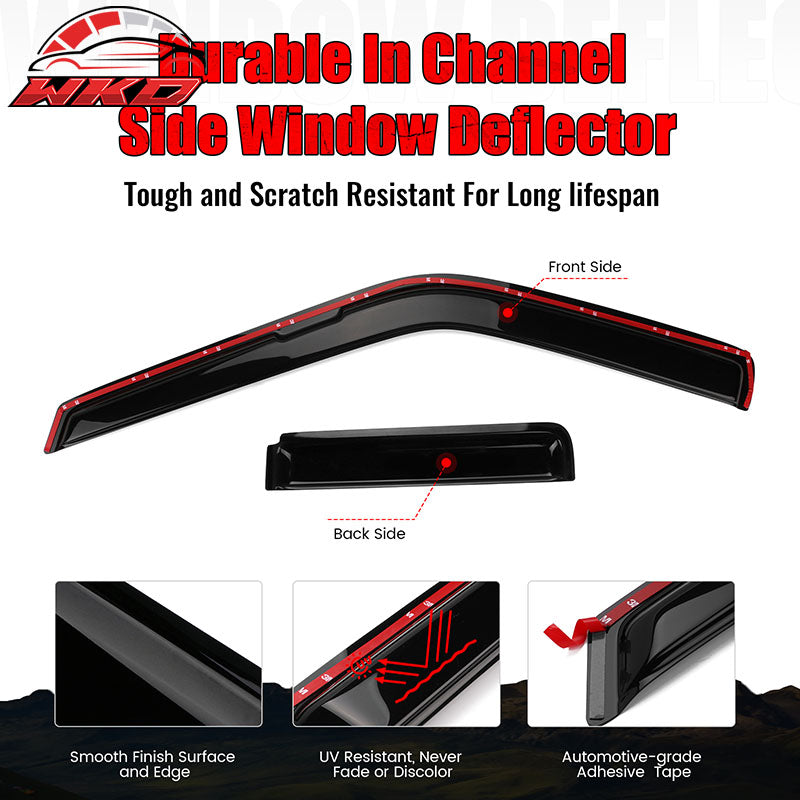 Fits 90-95 Nissan Pathfinder In Channel Window Visors Acrylic Sun Rain Guard 4PC