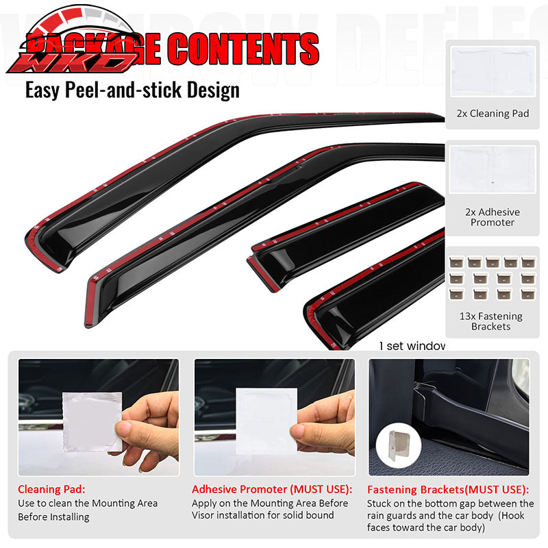 Fits 90-95 Nissan Pathfinder In Channel Window Visors Acrylic Sun Rain Guard 4PC