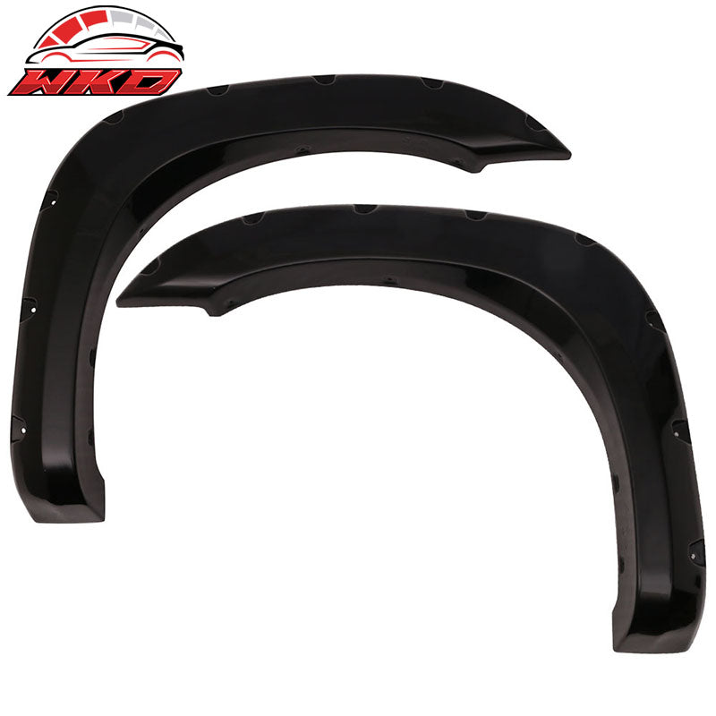 Fits 04-15 Nissan Titan Pocket Rivet Style Smooth Fender Flares Unpainted ABS