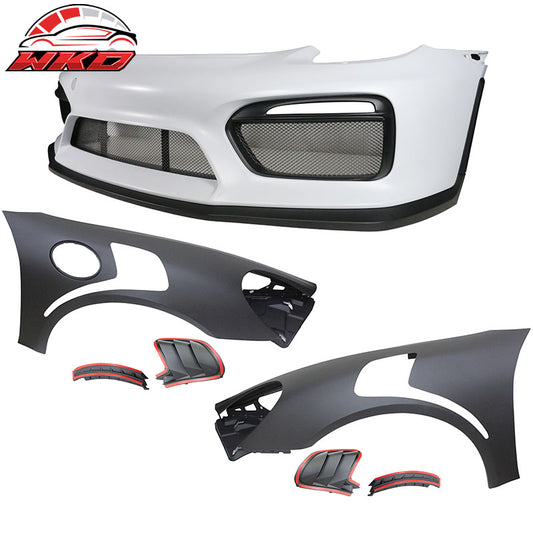 Wholesale 13-16 Cayman Boxster GT4 Style Front Bumper Cover + 2PCS Front Side Fenders