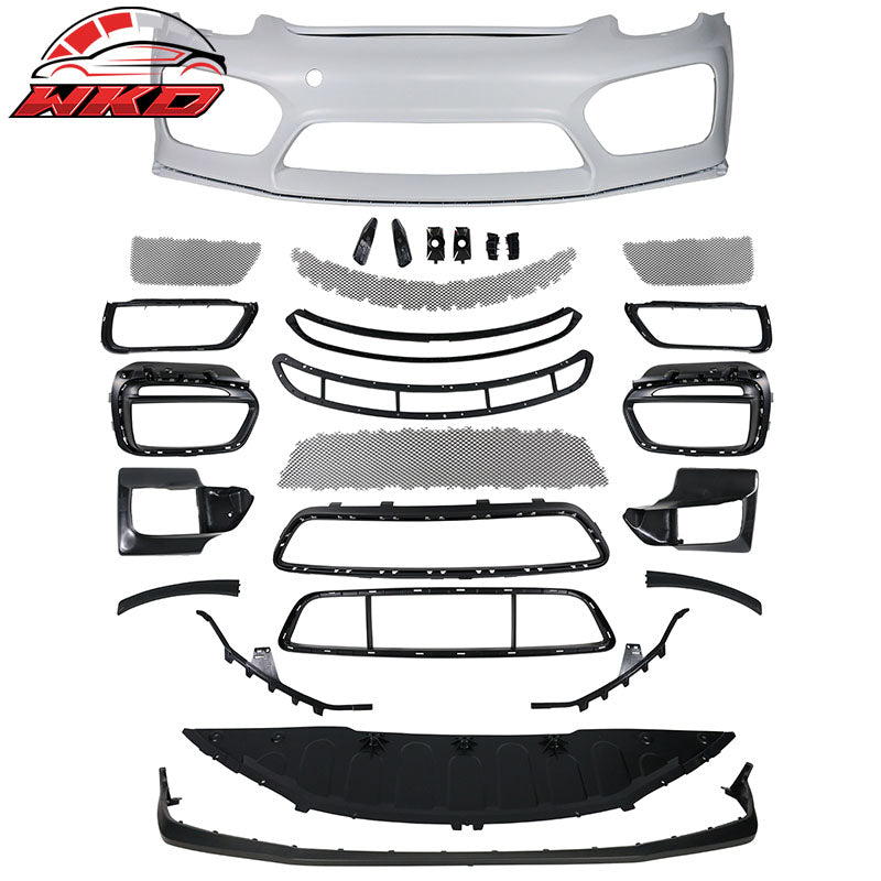Fits 13-16 Cayman Boxster GT4 Style Front Bumper Cover + 2PCS Front Side Fenders