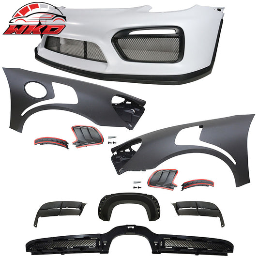 Wholesale 13-16 Cayman Boxster GT4 Style Front Bumper Cover + Fenders + Rear Diffuser