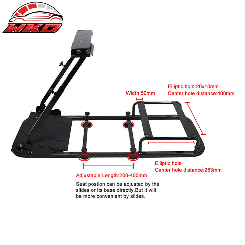 Black Racing Simulator Cockpit Driving Seat Reclinable & Gear Shifter Mount