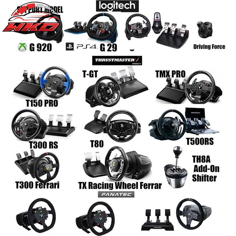 Black Gray Racing Steering Wheel Stand Compatible with Logitech G29 Thrustmaster