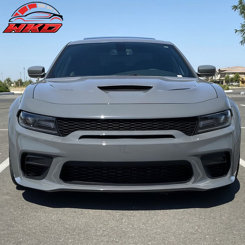 Fits 15-23 Dodge Charger Widebody Whole Bumper Side Matte Black Diffuser Kits
