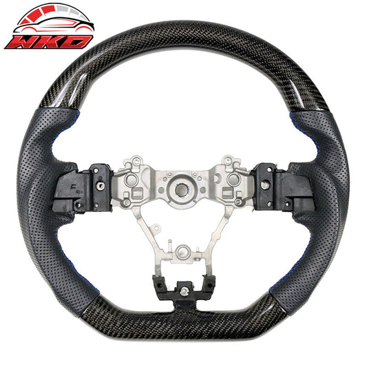 Wholesale 15-21 Subaru WRX STI Steering Wheel Matte CF Perforated Leather Blue Stitch