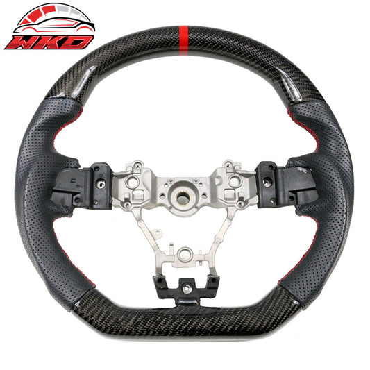 Wholesale 15-21 Subaru WRX & STI Steering Wheel Matte CF+Perf Leather+Red Stitch