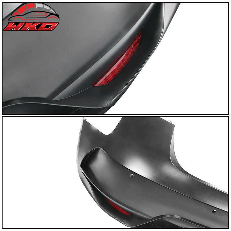 Fits 17-23 Tesla Model 3 IKON Style Unpainted Rear Bumper Cover W/Reflectors PP