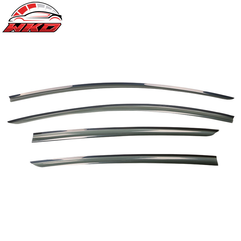 Fits 17-26 Tesla Model 3 Smoke Acrylic Window Visors Sun Rain Deflectors 4PCS