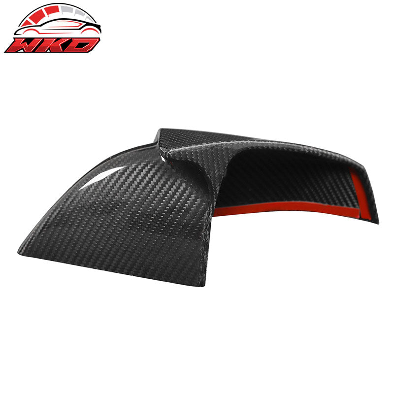 Dry Carbon Fiber For 21-26 Tesla Model S 4DR Gloss Black Rear View Mirror Covers