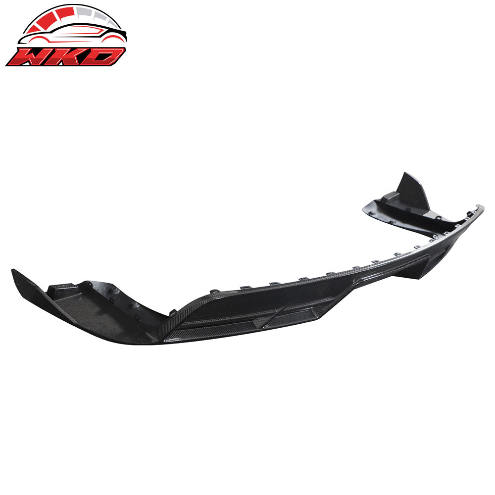 Fits 21-25 Tesla Model S 4DR Revozport Carbon Fiber Rear Bumper Lip Gloss Black