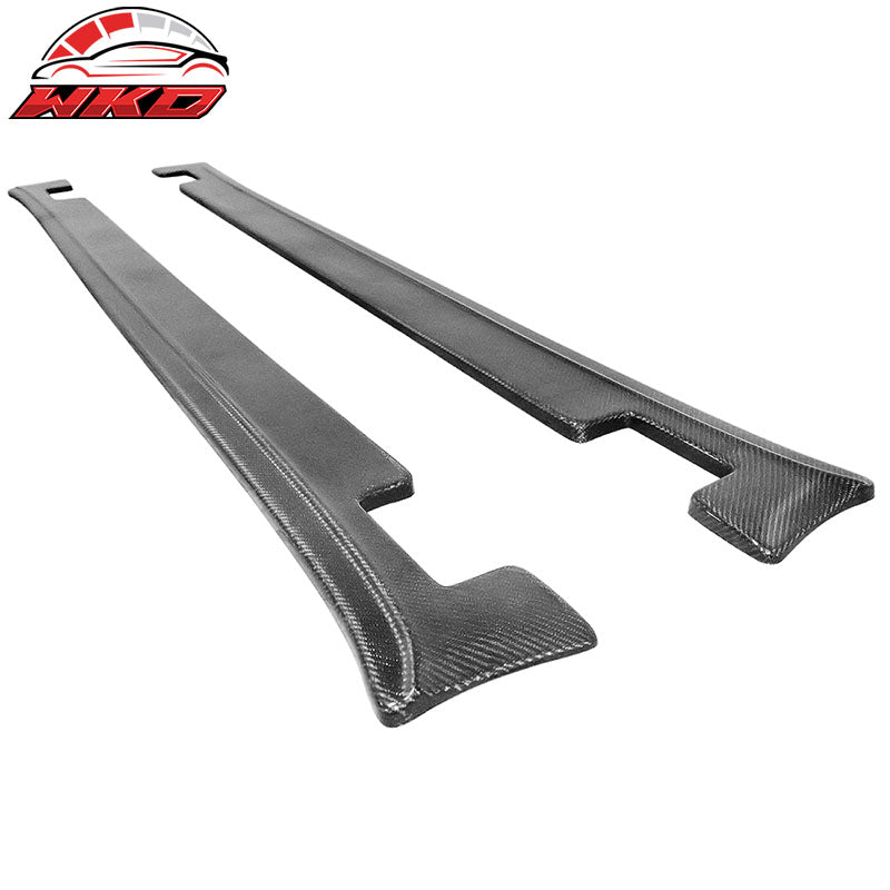 Fits 16-20 Tesla Model X MX Style Side Skirts Extensions - Carbon Fiber CF