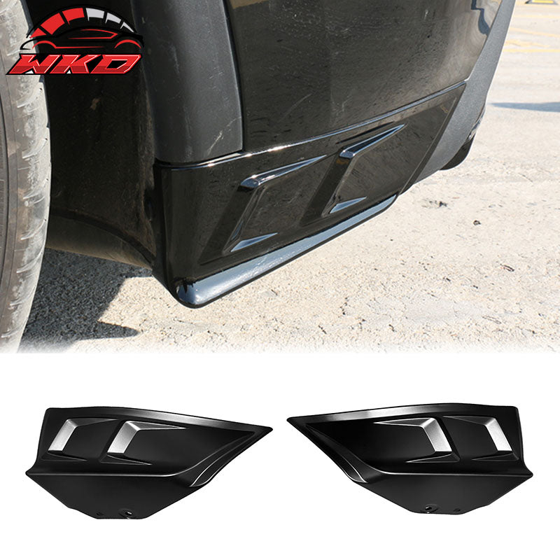 Fits 20-25 Tesla Model Y IKON Matte Black Rear LED Diffuser Lip W/ Corner Aprons