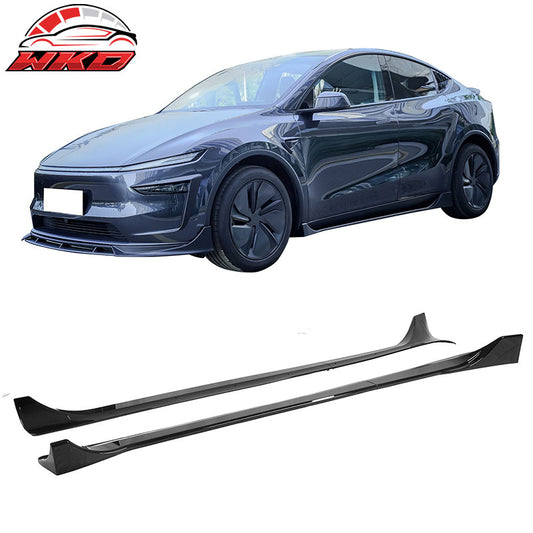 Wholesale 25-26 Tesla Model Y Juniper Side Skirts Gloss Black Rocker Panel Extension