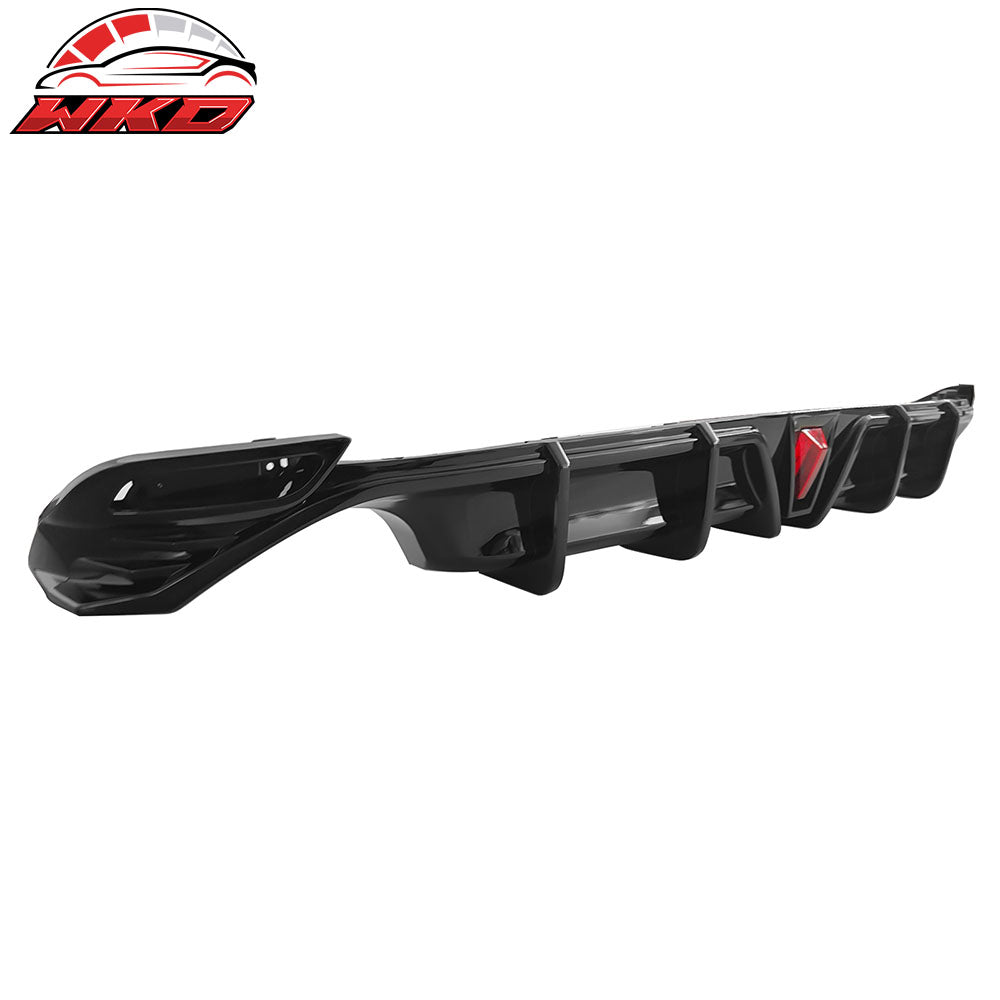 Fits 18-24 Toyota Camry LE XLE Rear Diffuser Lip W/LED Light Lamp - Gloss Black