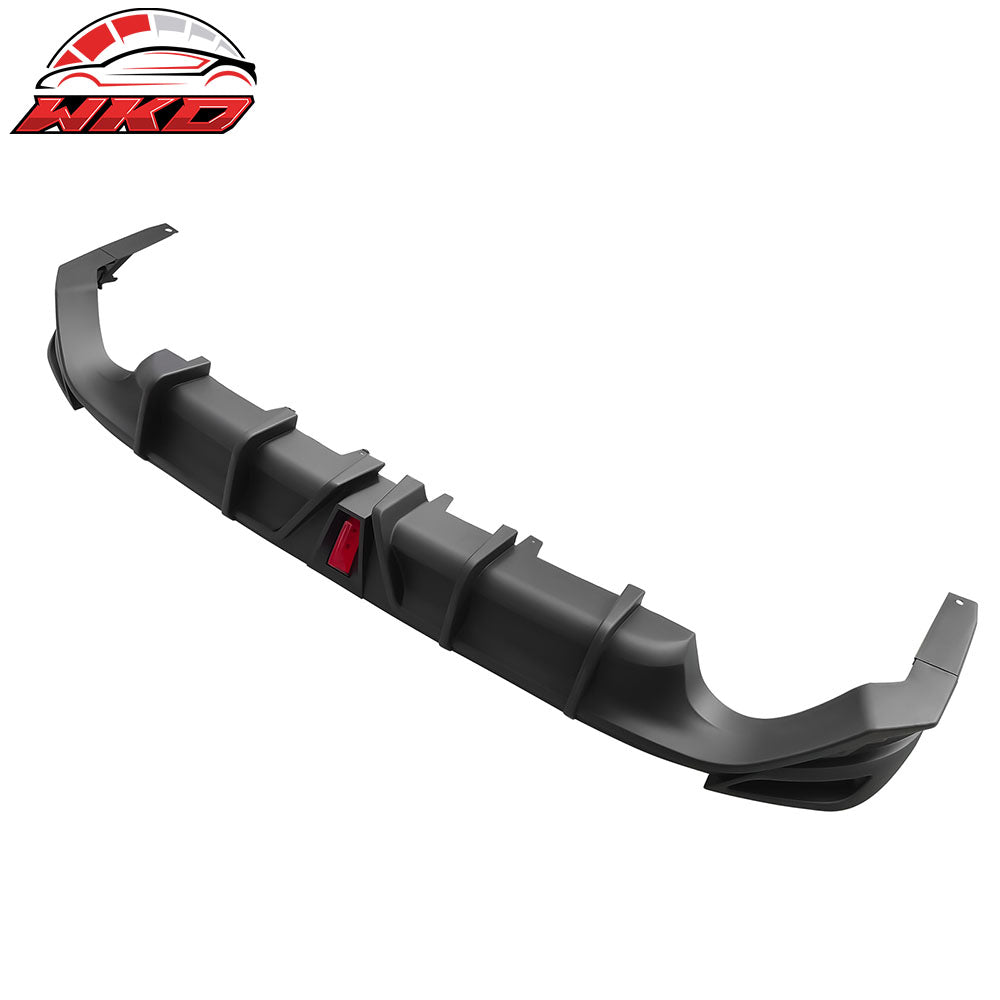 Fits 18-24 Toyota Camry LE XLE Rear Diffuser Lip W/LED Light Lamp - Matte Black