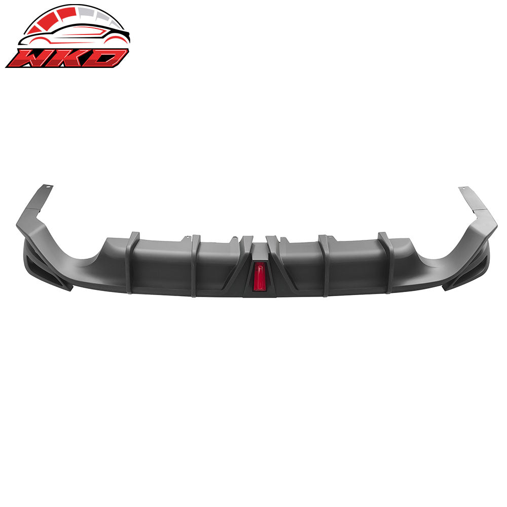 Fits 18-24 Toyota Camry LE XLE Rear Diffuser Lip W/LED Light Lamp - Matte Black