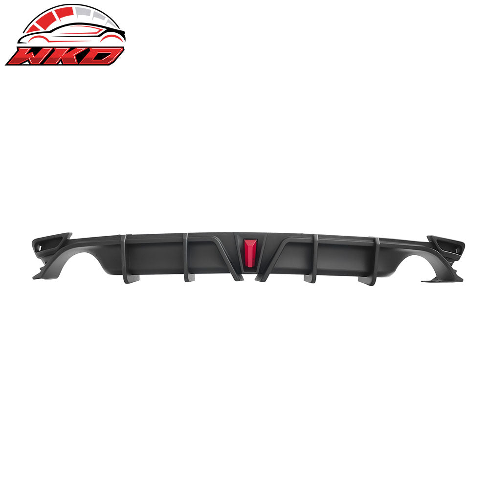 Fits 18-24 Toyota Camry LE XLE Rear Diffuser Lip W/LED Light Lamp - Matte Black