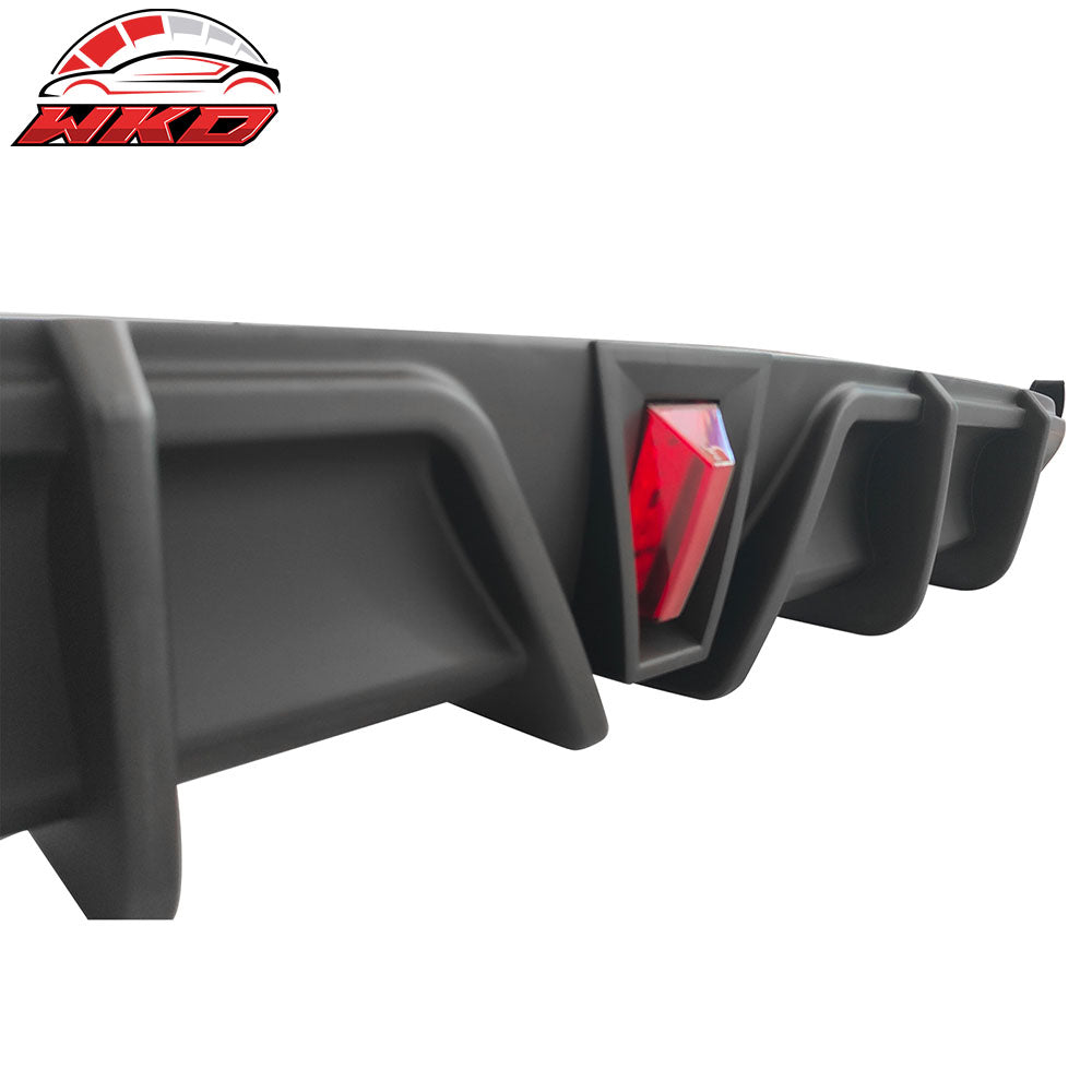 Fits 18-24 Toyota Camry LE XLE Rear Diffuser Lip W/LED Light Lamp - Matte Black