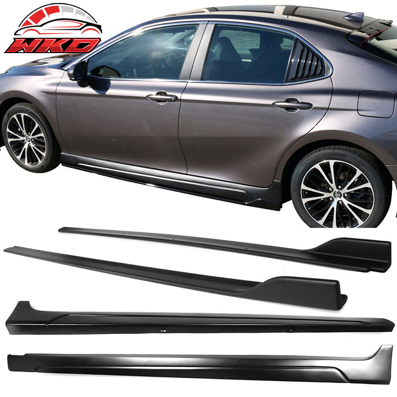 Fits 18-24 Toyota Camry IKON Style Matte Black Side Skirts & Rocker Panel - PP