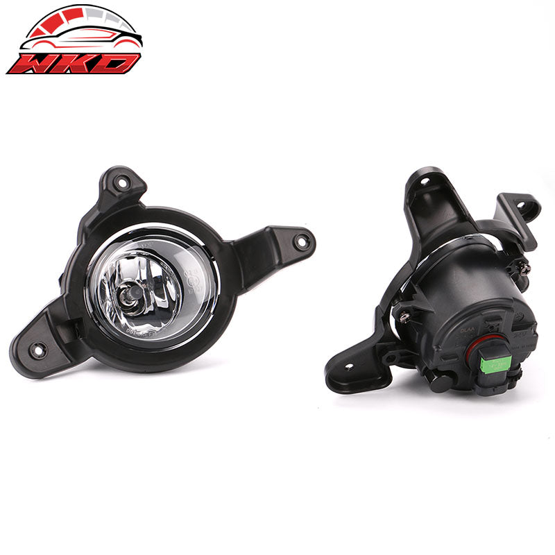 Fits 17-19 Toyota C-HR OE Style Foglights Kit ABS Black Housing Clear Lens