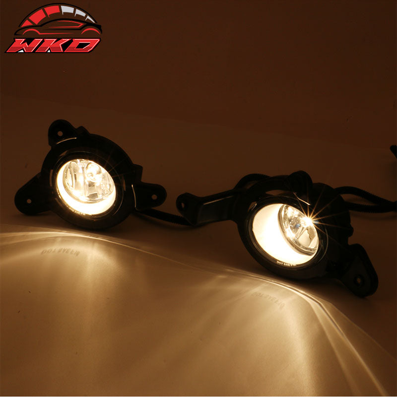 Fits 17-19 Toyota C-HR OE Style Foglights Kit ABS Black Housing Clear Lens