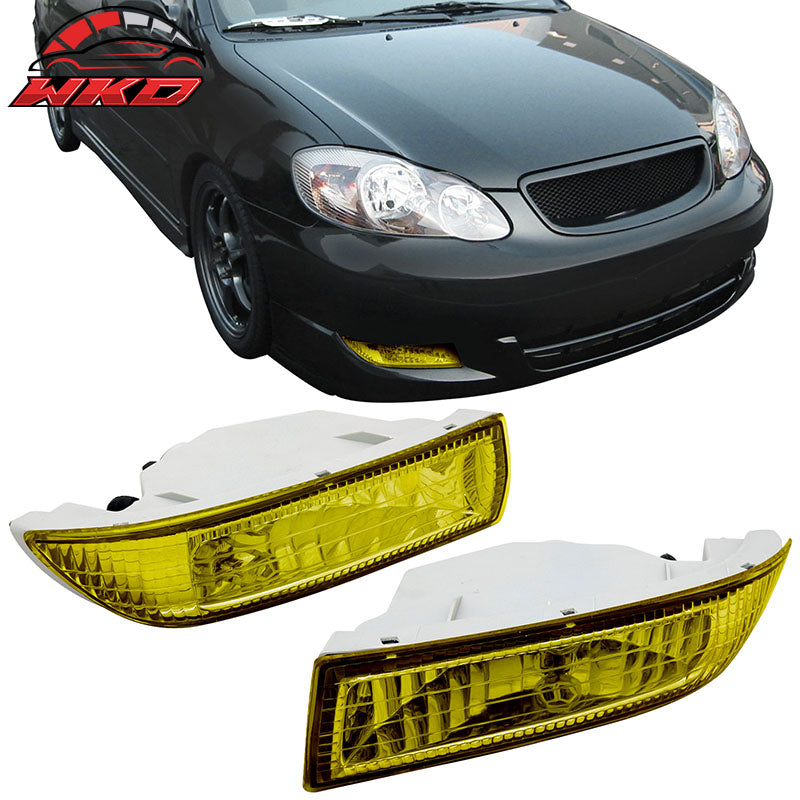 Wholesale 03-04 Toyota Corolla Crystal Front Bumper Replacement FogLight Lamps Yellow - Wikond Auto
