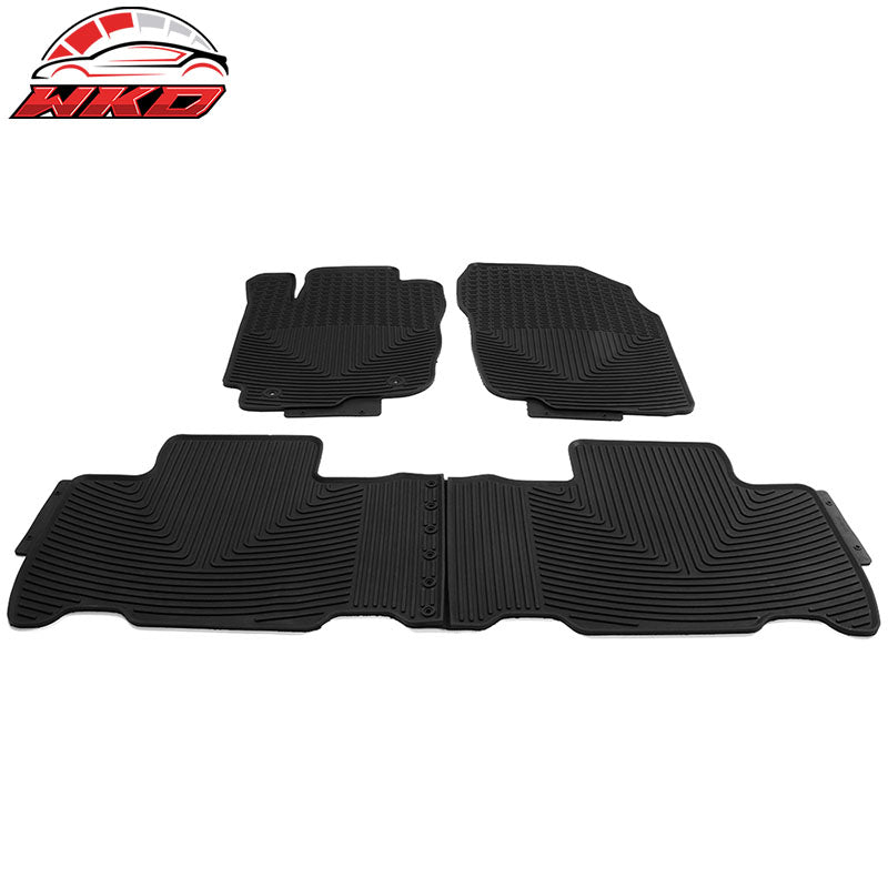 Fits 13-18 Toyota RAV4 XA40 Heavy Duty Black Latex Floor Mats Front & Second Row