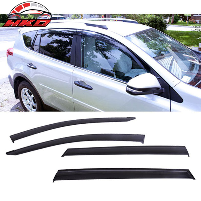 Fits 13-18 Toyota RAV4 Window Visors Acrylic Smoke Tinted Sun Rain Guard Vent