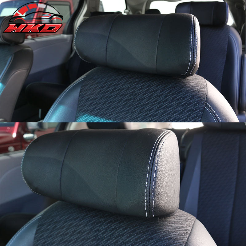 Fits 11-20 Toyota Sienna Black Faux Leather Front Headrests