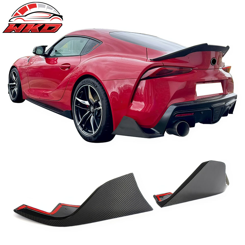 Fits 20-25 Toyota GR Supra A90 A91 AG Style Rear Bumper Apron Gloss Carbon Fiber