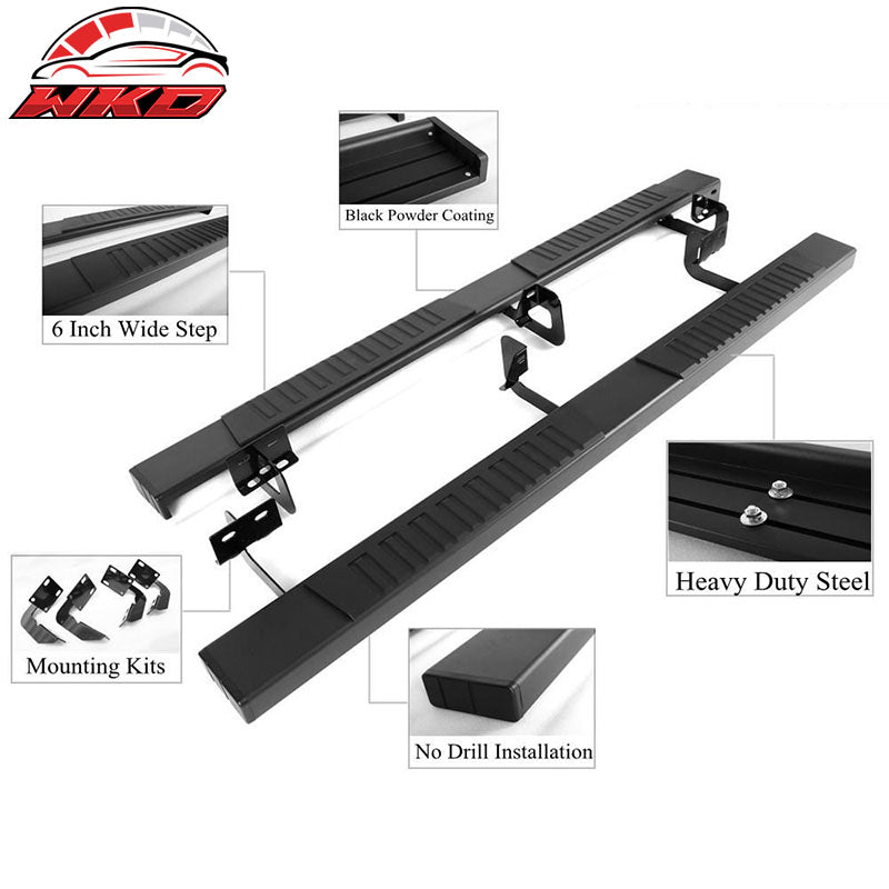 Fits 07-21 Toyota Tundra Crew Max Cab 69" Black Side Step Bar Running Boards