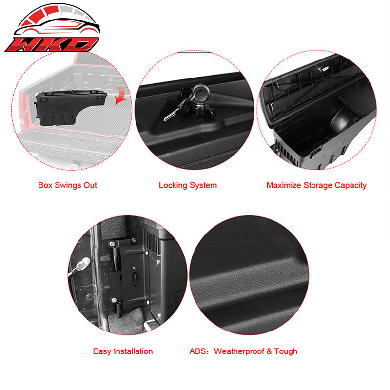 Fits 07-19 Toyota Tundra ABS Truck Bed Storage Box Toolbox  Left Right