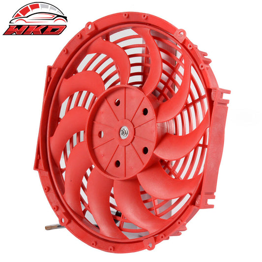 Wholesale Universal 12 in Pull Push Electric Radiator Engine Cooling Fan W/ Mount Kit Red