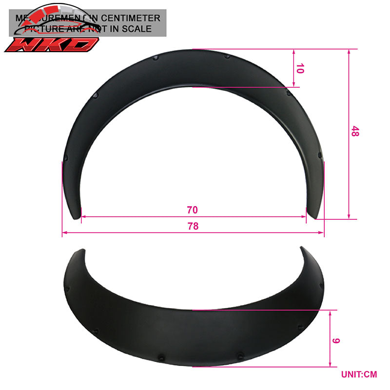 Ikon V3 Universal 50mm Front 90mm Wide Rear Polypropylene Fender Flares Set of 4