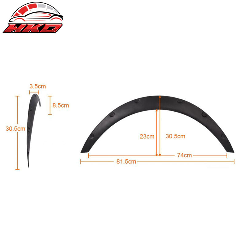 Ikon V2 Universal 50mm Wide PU Fender Flares 4 Pieces Set