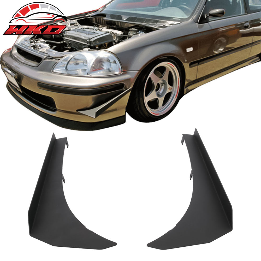 16"x 6.5"x13" Ikon Style Universal Front Bumper Canards Guard Unpainted Aluminum