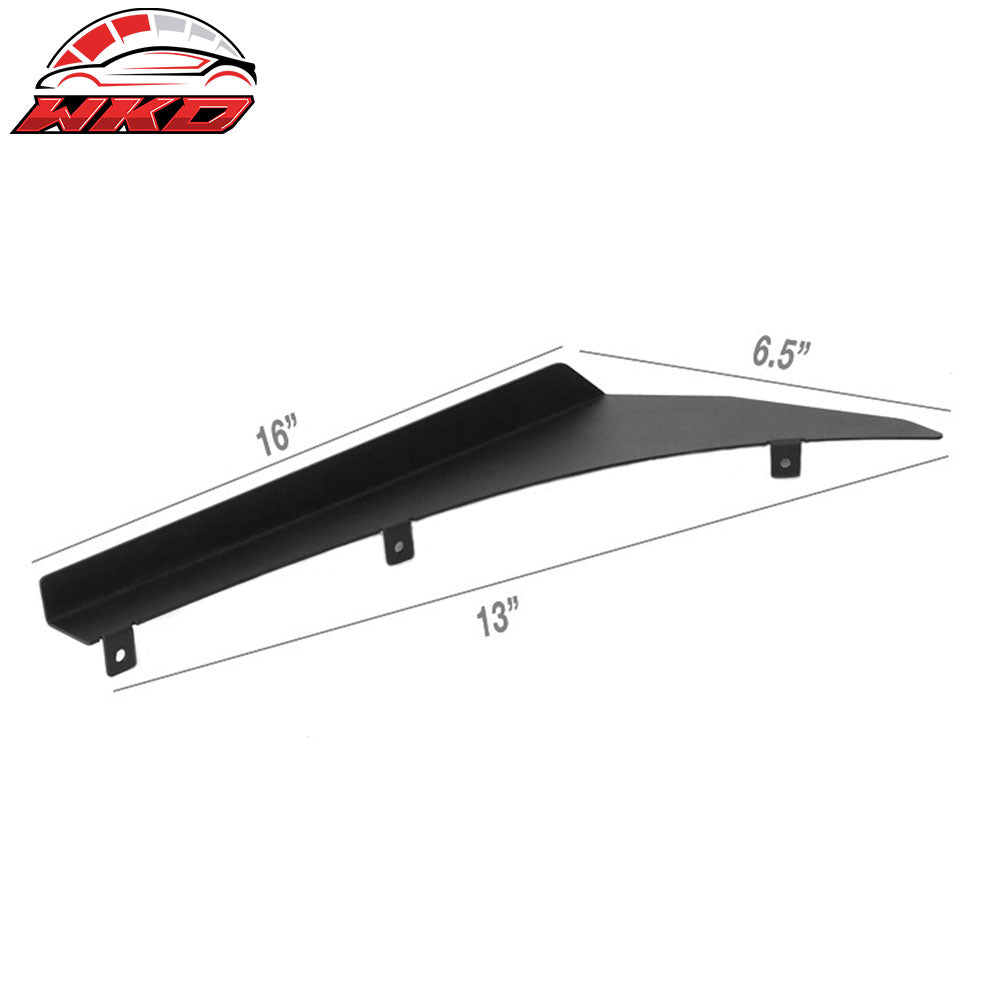 16"x 6.5"x13" Ikon Style Universal Front Bumper Canards Guard Unpainted Aluminum