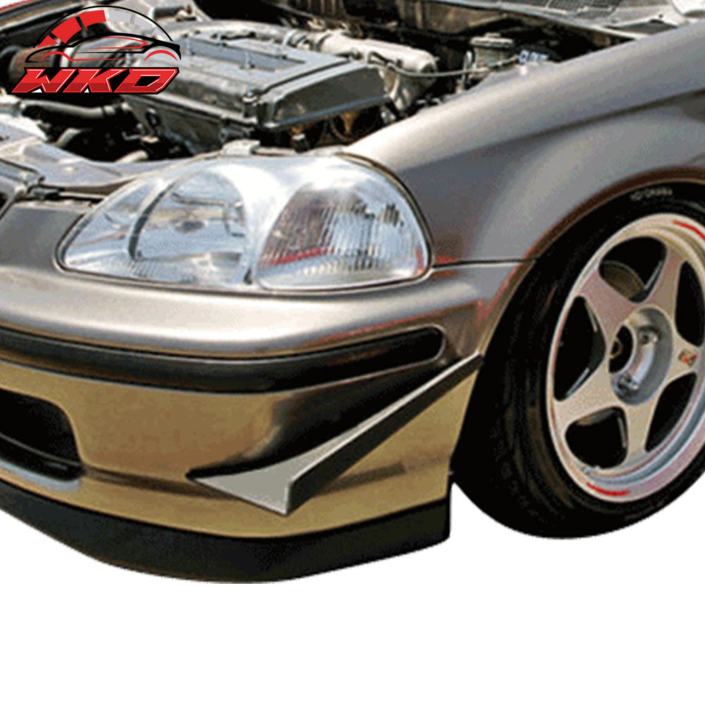Universal Front Canards Front Bumper Lip Splitter Spats - Carbon Fiber (CF)