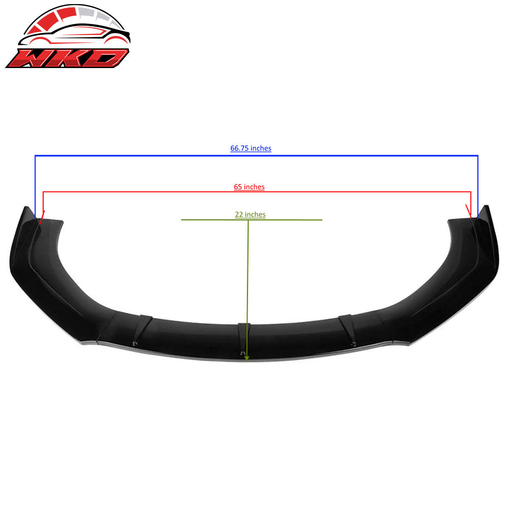 Universal Front Bumper Lip Spoiler 3PC Splitter Unpainted PU