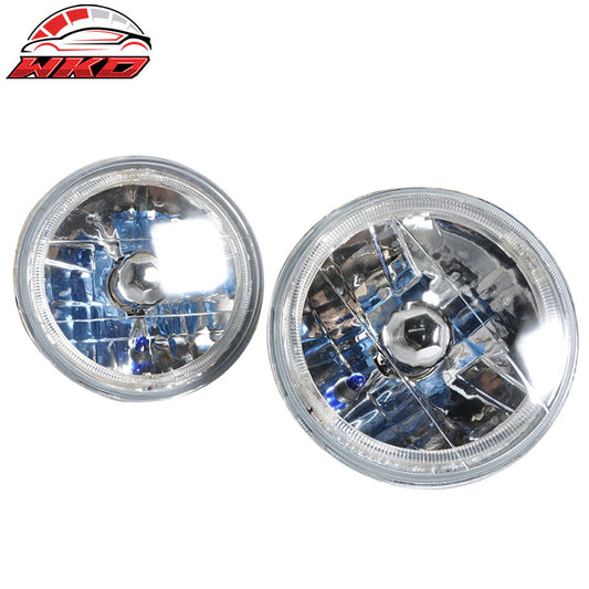 Wholesale 7" ROUND H4 SEALED BEAM CRYSTAL CLEAR DIAMOND HEADLIGHT