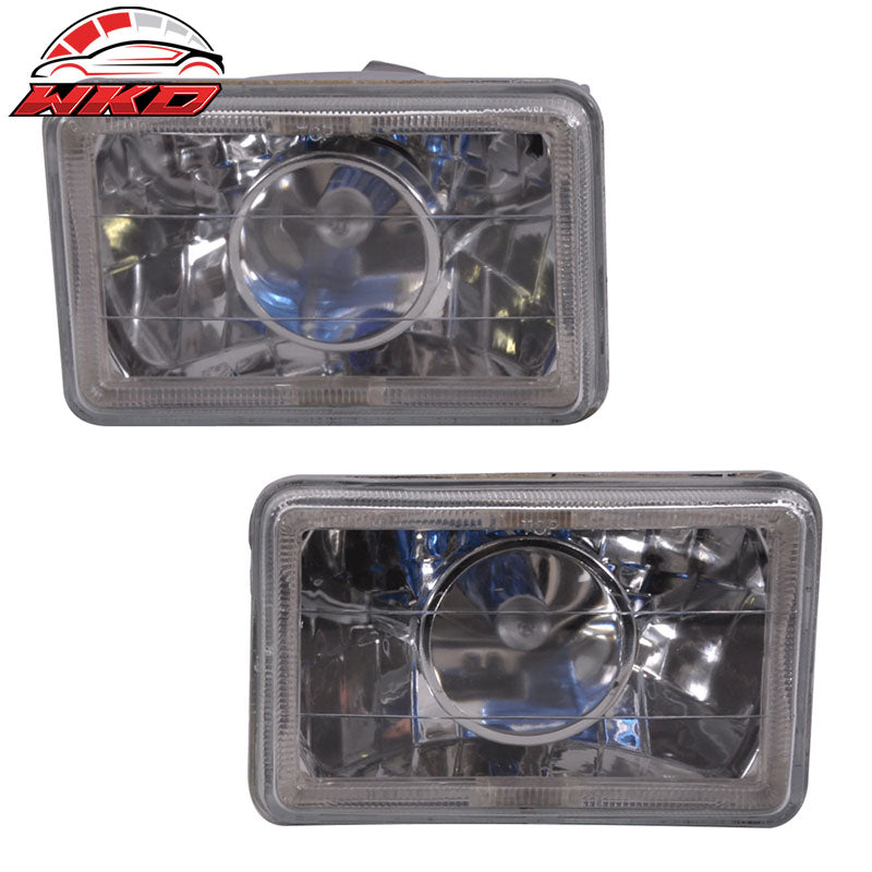 Universal 4"x6" Sealed Beam Projector DRL Headlight Driving Headlamp H4 Bulb 2PC