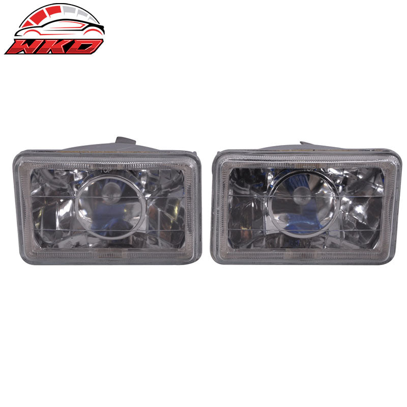 Universal 4"x6" Sealed Beam Projector DRL Headlight Driving Headlamp H4 Bulb 2PC