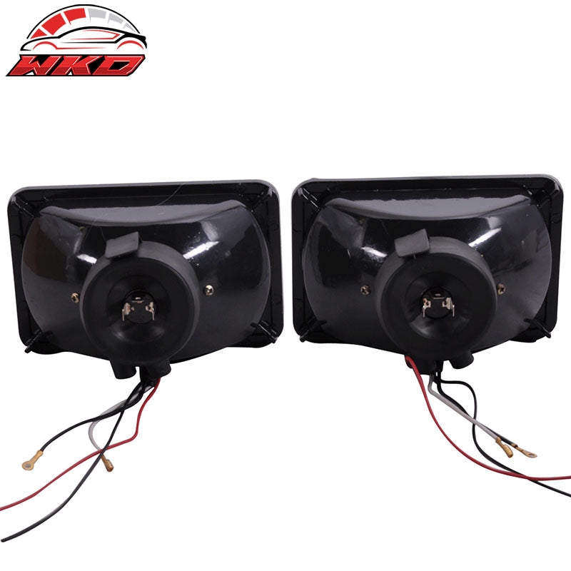 Universal 4"x6" Sealed Beam Projector DRL Headlight Driving Headlamp H4 Bulb 2PC