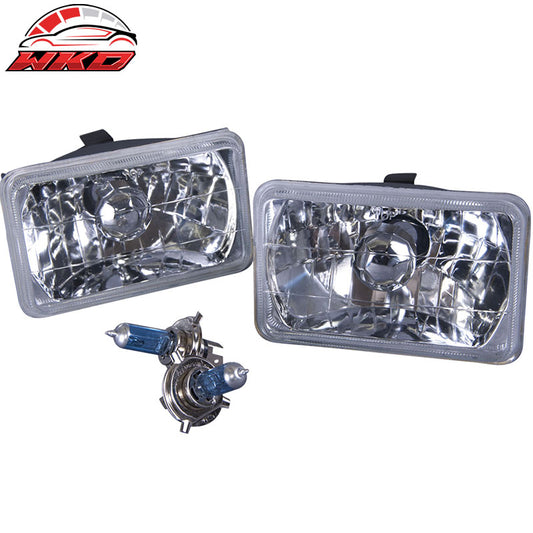 Wholesale Square Clear Headlights 6X4 Inch H4 Conversion Lamps Left Right - Wikond Auto