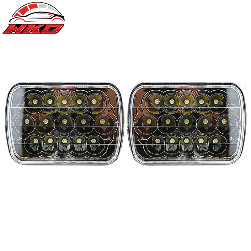 Wholesale Universal 7 Inch Square 15 Large Power 2PCS LED Headlamp Headlights Lamps