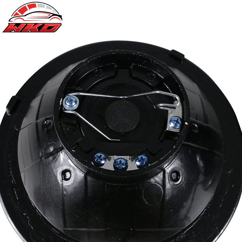 Universal 2PCS 7" Round Headlights Chrome Half White Black W/RGB Halo Head Lamps