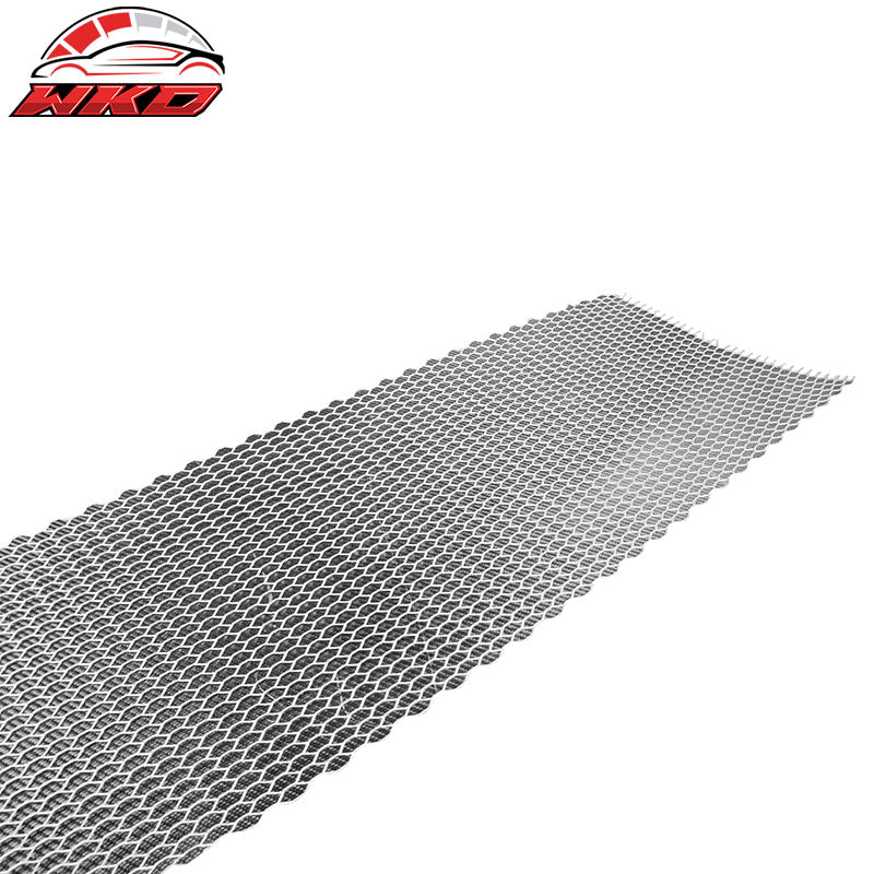 Cellular Hexagon Silver Mesh Grill Aluminum Front Bumper Grille