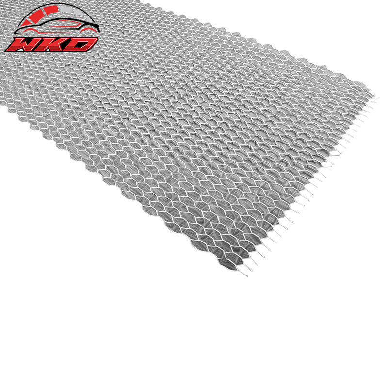 Cellular Hexagon Silver Mesh Grill Aluminum Front Bumper Grille
