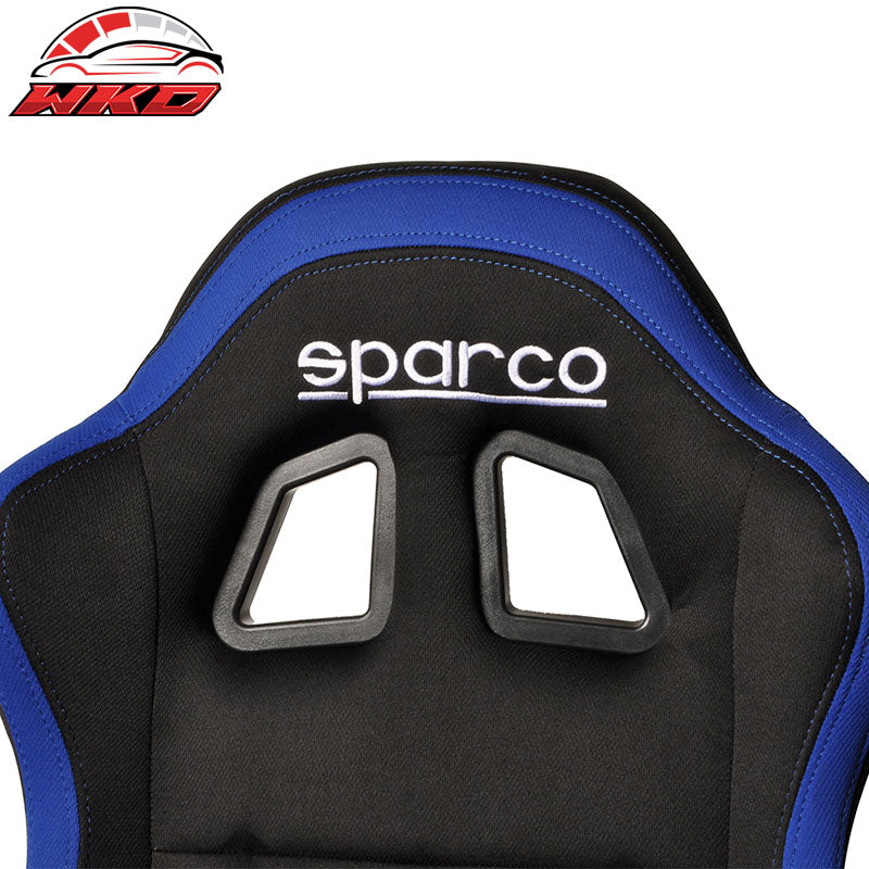 Universal Black Cloth Full Reclinable Racing Seats One Pair + Adjustable Slider